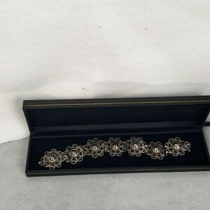 Sterling Silver 925 Thailand Flower Bracelet